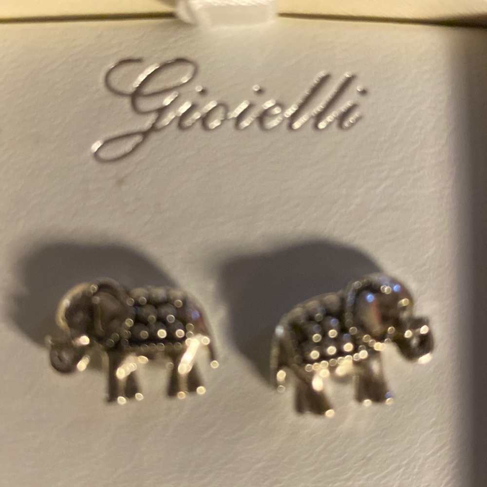 Silver elephant earrings